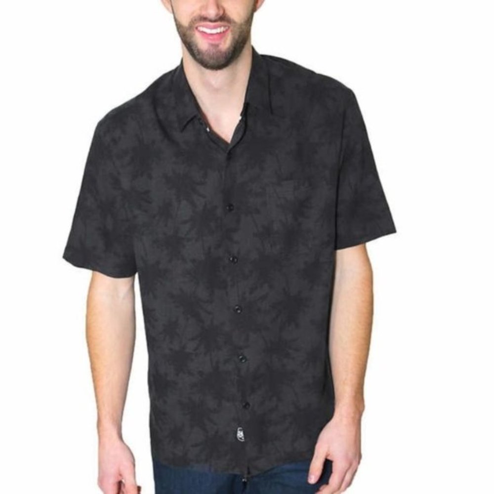 Nat Nast Short Sleeve Palm Trees Silk Blend Shirt…